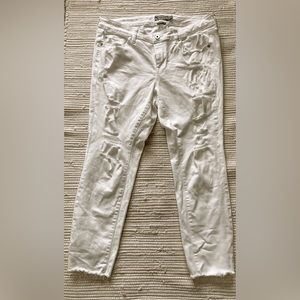 Torrid distressed white jeans